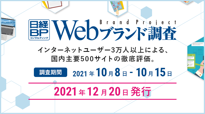 日経BPコンサルティング Webブランド調査 インターネットユーザー3万人以上による、国内主要500サイトの徹底評価。