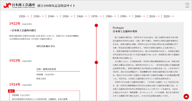 周年特設サイトの画像