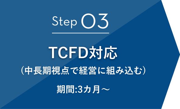 Step03 TCFD対応（中長期視点で経営に組み込む） 期間:3カ月～